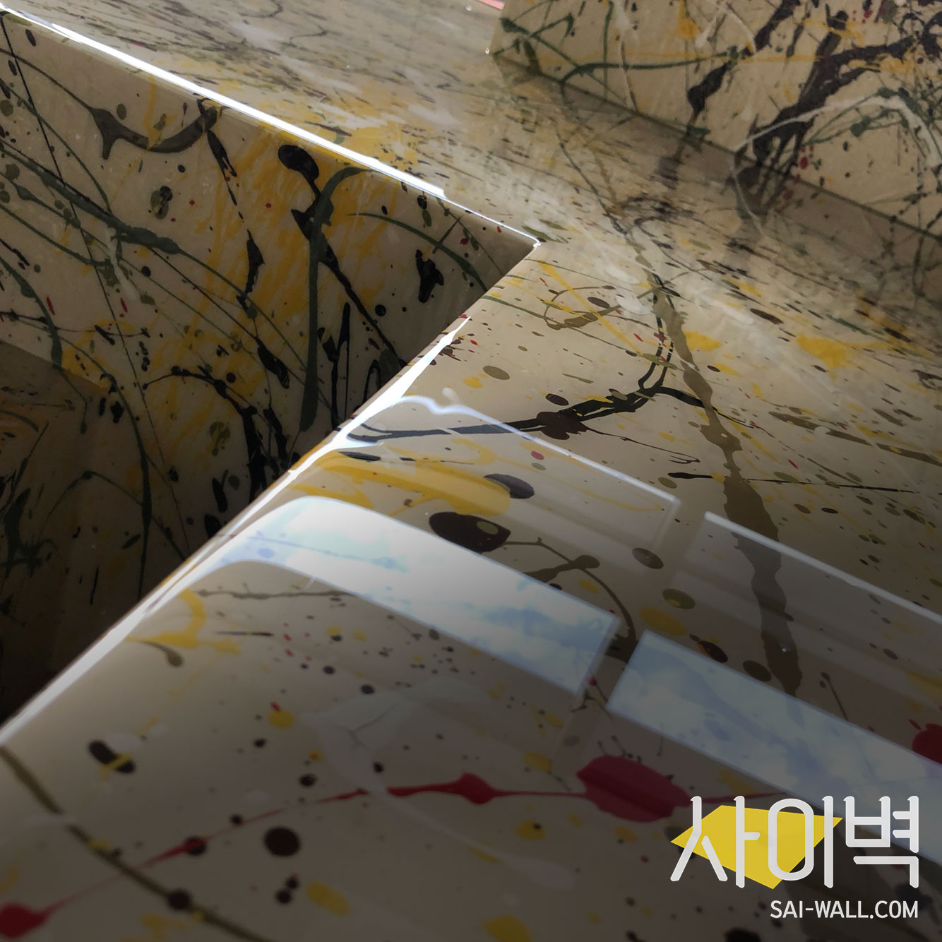 두산타워 바닥아트작업 벽화 시공 사진 11